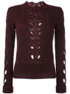 Isabel Marant - Open Knit Panel Jumper - Women - Acrylic/polyamide/mohair/alpaca - 36, Red, Acrylic/polyamide/mohair/alpaca