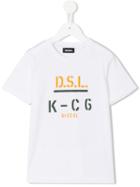 Diesel Kids - K-c6 Printed T-shirt - Kids - Cotton - 8 Yrs, White