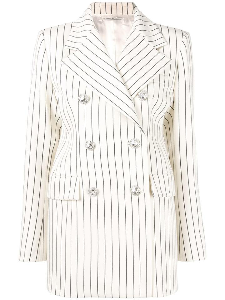 Alessandra Rich Double Breasted Blazer - Neutrals