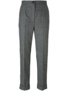 Dolce & Gabbana Tweed Check Trousers, Women's, Size: 38, Grey, Wool