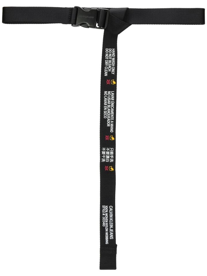Calvin Klein Jeans Webbing Plaque Belt - Black