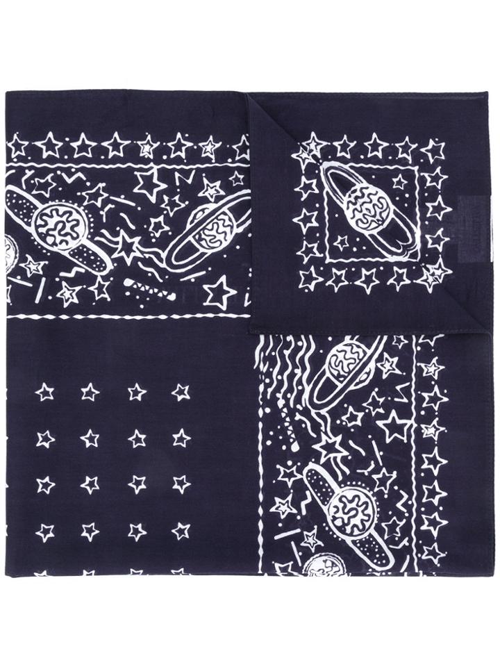 Valentino Cosmic Print Scarf - Blue