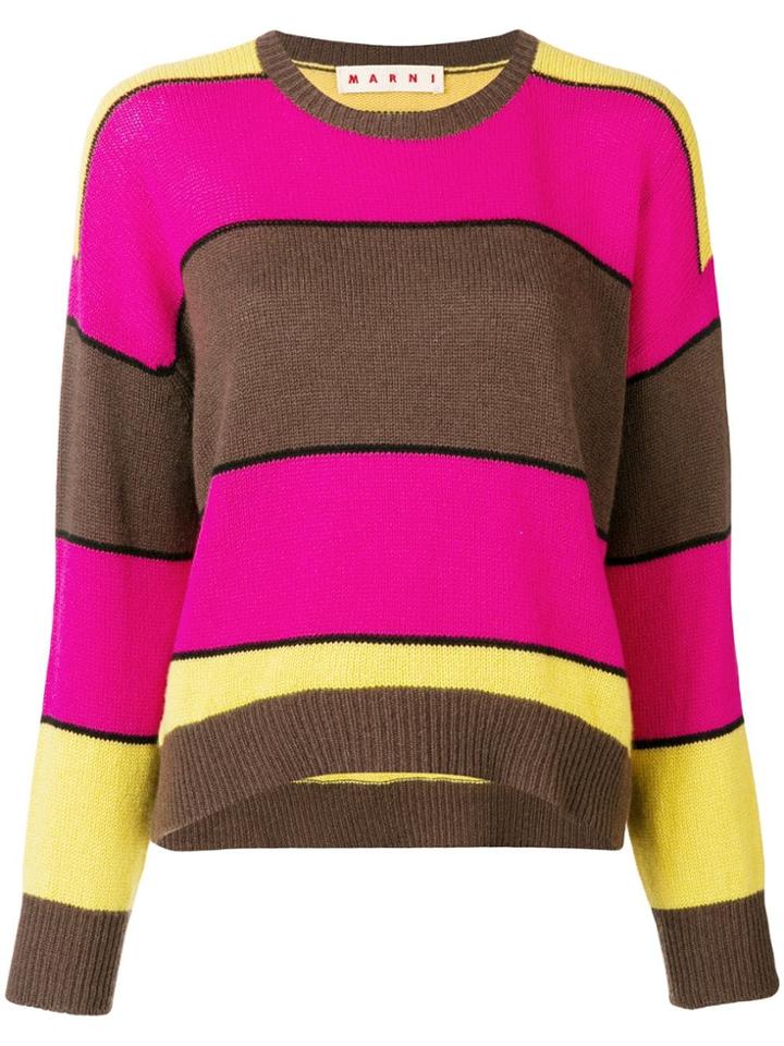 Marni Colour-block Fitted Sweater - Pink