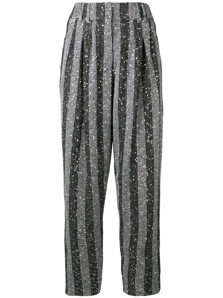 Balmain Sequin Embellished Tapered Trousers - Silver