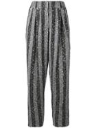 Balmain Sequin Embellished Tapered Trousers - Silver