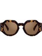 Linda Farrow Oversized Angular Sunglasses - Brown