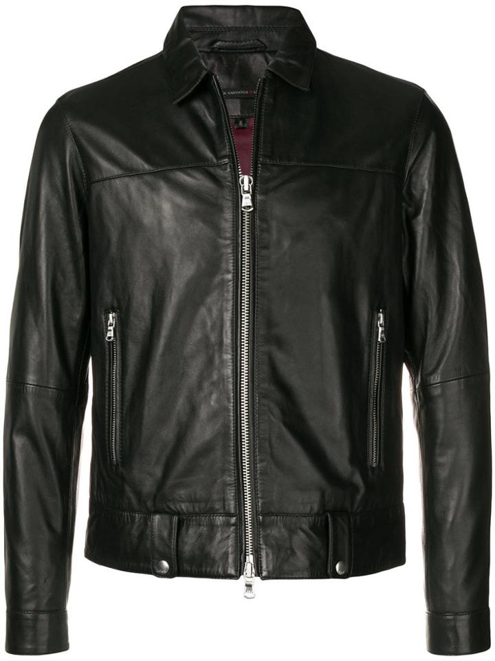 John Varvatos Casual Leather Jacket - Black