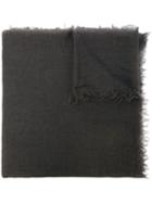 Rick Owens Raw Edge Scarf, Men's, Grey, Silk/cashmere