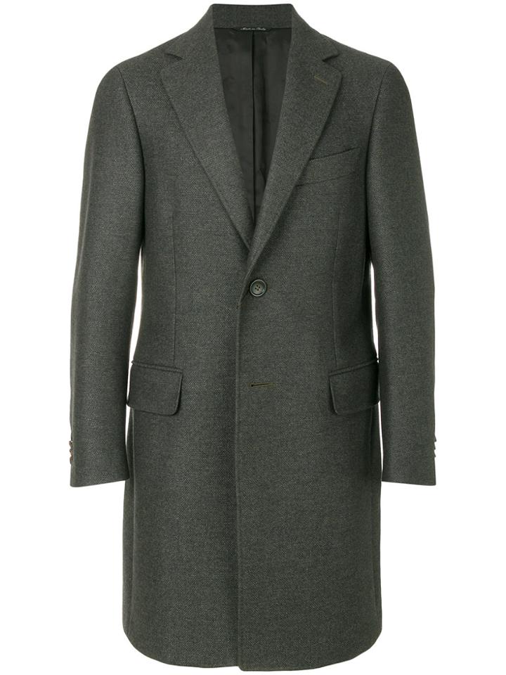 Canali Single Breasted Coat - Green