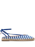 Aquazzura Blue And White Striped Espadrilles