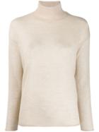 Stefano Mortari Turtleneck Plain Jumper - Neutrals