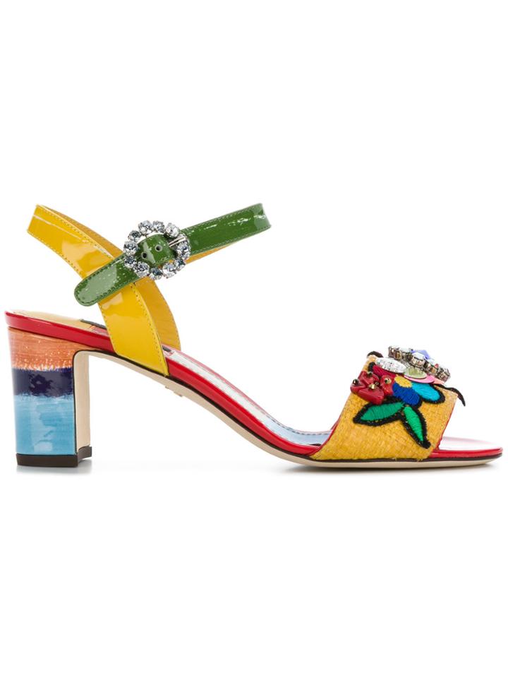 Dolce & Gabbana Embroidered Sandals - Multicolour