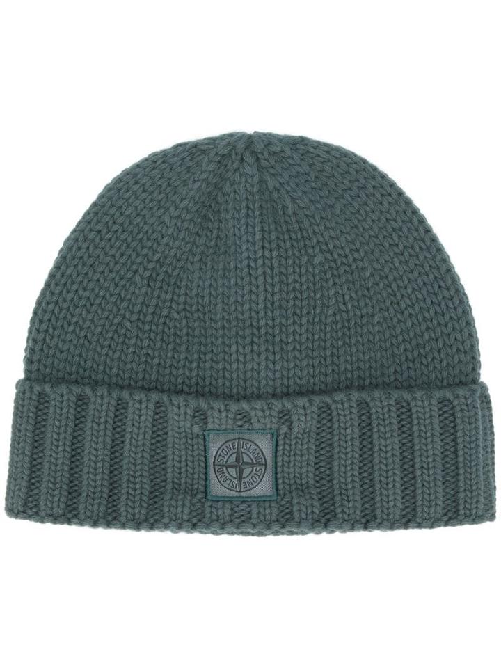 Stone Island Wool Knit Beanie - Green