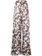 Mm6 Maison Margiela Floral High-waist Trousers - White