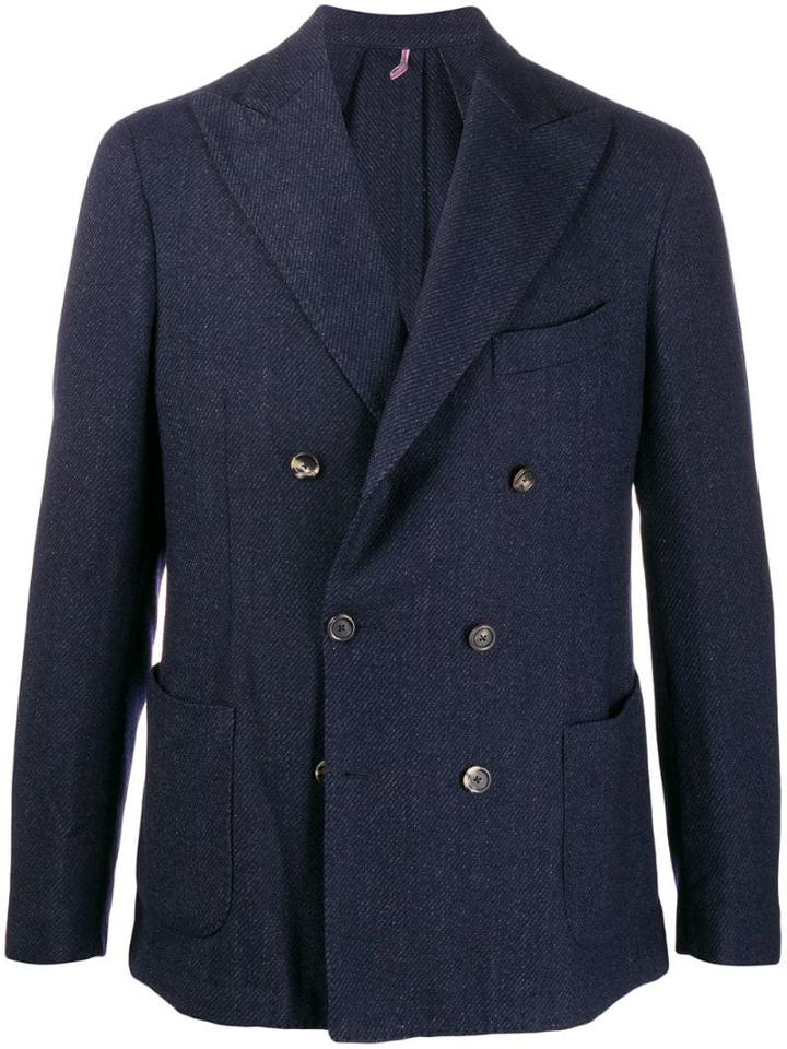 Dell'oglio Double-breasted Blazer Jacket - Blue