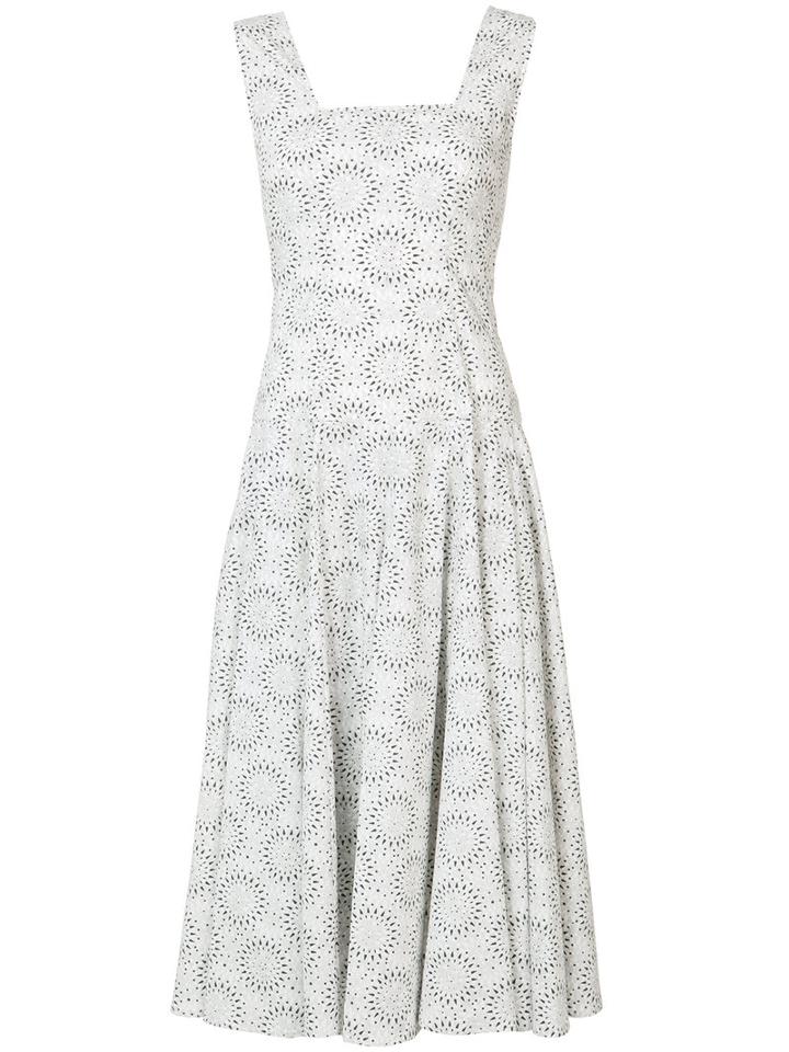 Derek Lam - Printed Flared Dress - Women - Cotton - 44, White, Cotton