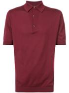 John Smedley Knitted Polo Shirt - Red