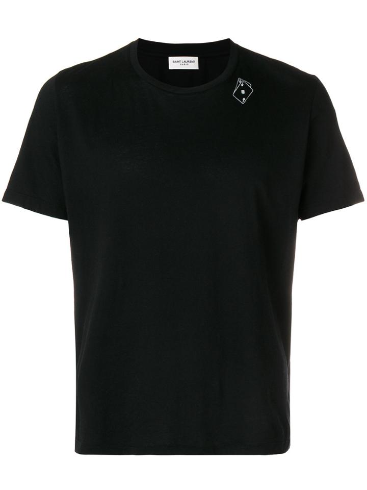 Saint Laurent Sl Playing Cards Printed T-shirt - Black
