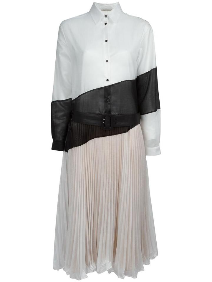 Marco De Vincenzo Longsleeved Shirt Dress, Women's, Size: 42, White, Cotton/acetate