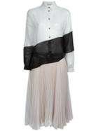 Marco De Vincenzo Longsleeved Shirt Dress, Women's, Size: 42, White, Cotton/acetate