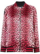 Adaptation Leopard Print Bomber Jacket - Red