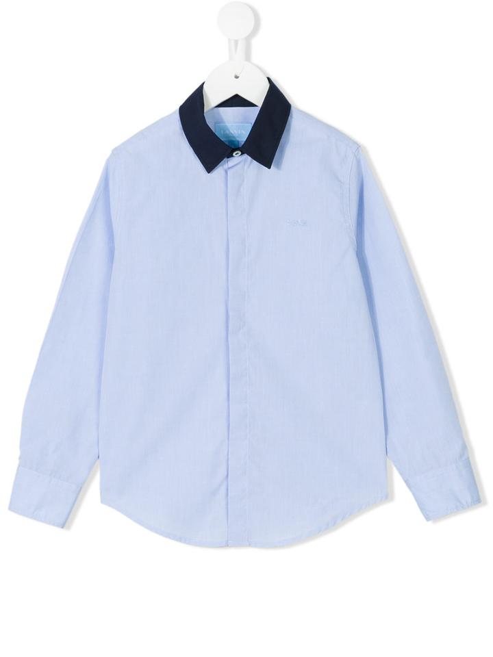 Lanvin Petite - Band Collar Shirt - Kids - Cotton - 12 Yrs, Boy's, Blue