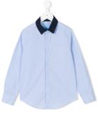 Lanvin Petite - Band Collar Shirt - Kids - Cotton - 12 Yrs, Boy's, Blue