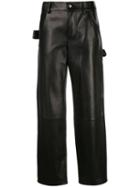 Bottega Veneta Straight Leather Trousers - Black