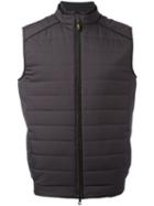 Loro Piana High Neck Gilet, Men's, Size: Medium, Grey, Polyester/polyimide/polyurethane/cashmere