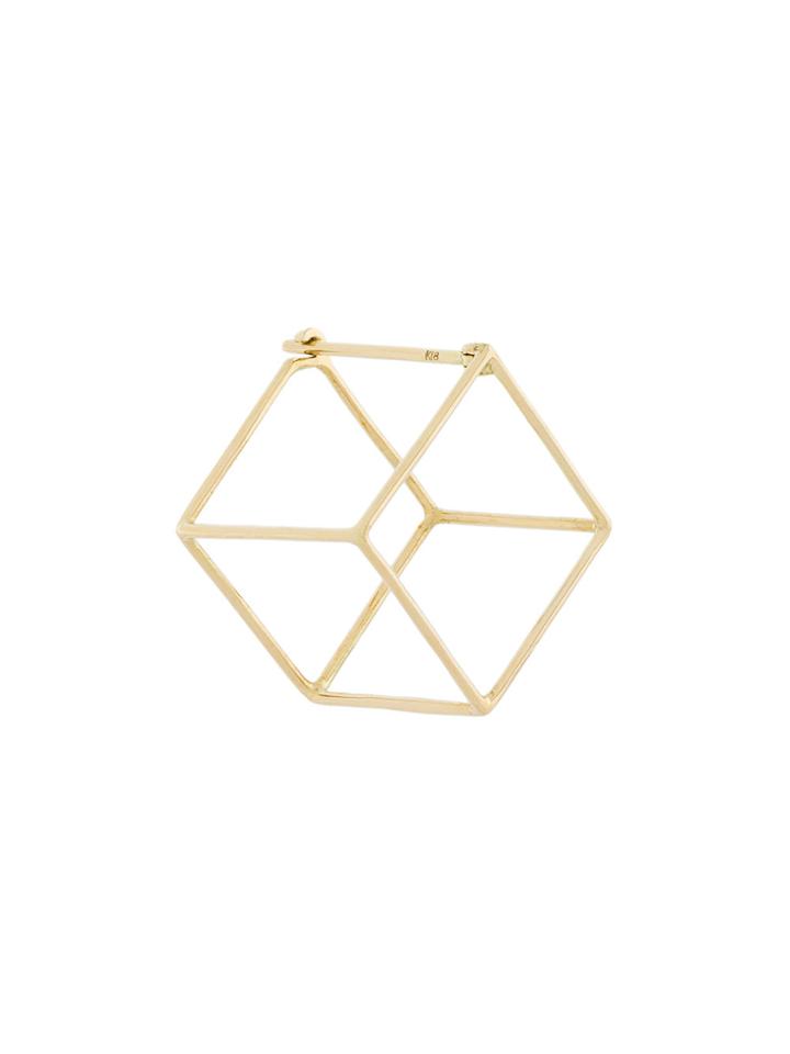 Shihara 18kt Gold Cube Earring - Metallic