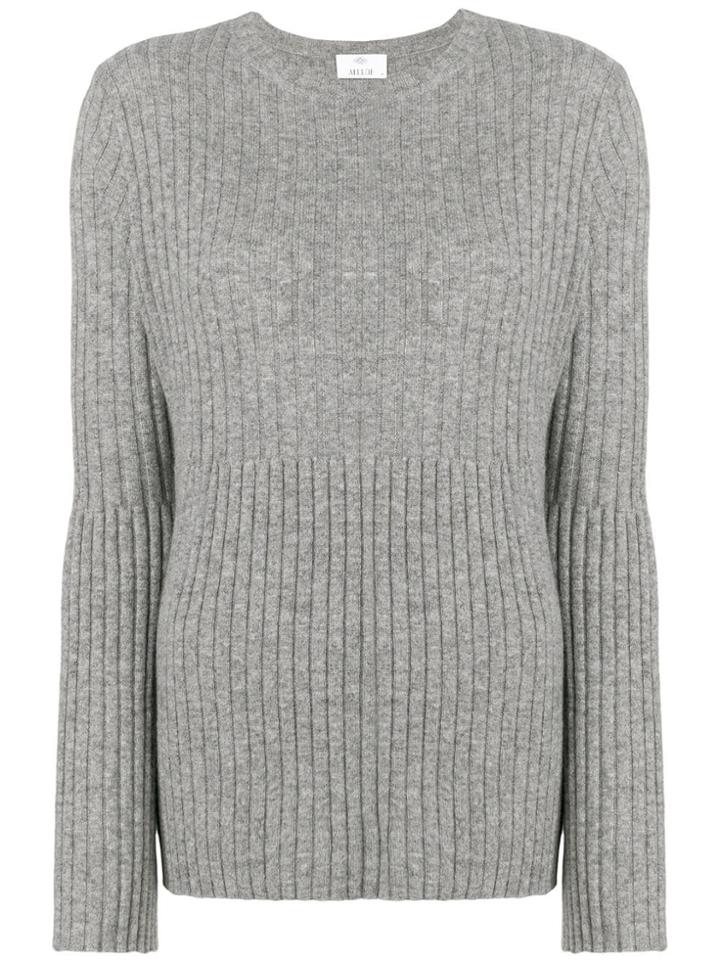 Allude Ribbed Knit Jumper - Grey