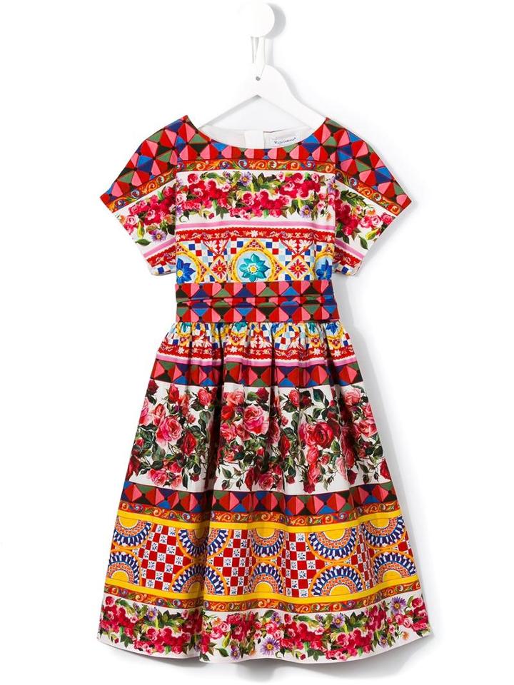 Dolce & Gabbana Kids Carretto Con Rose (pink) Dress, Girl's, Size: 10 Yrs