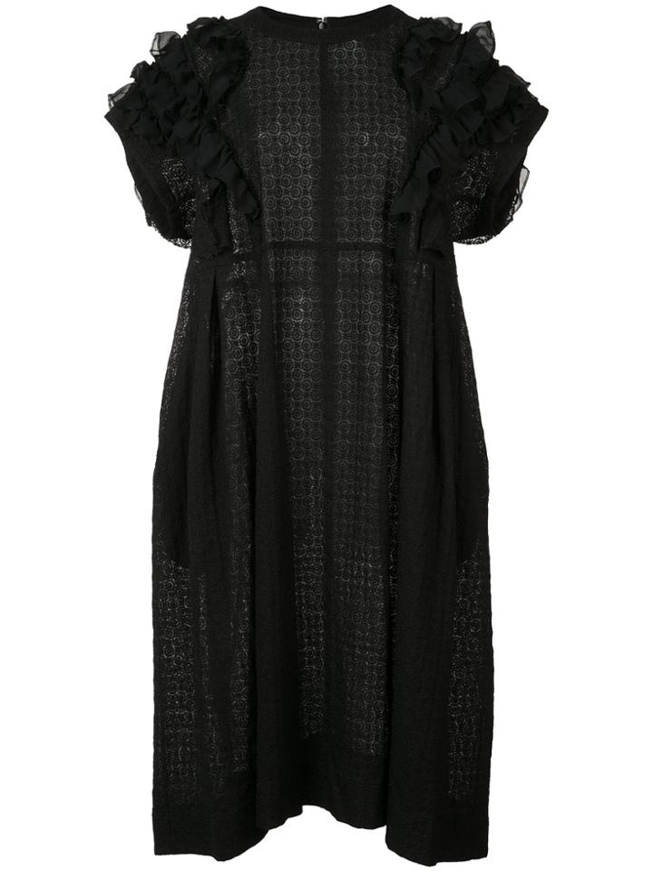 Comme Des Garçons Tricot Ruffle Detail Dress - Black