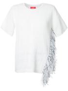Coohem Fringed Trim Sweatshirt, Women's, Size: 38, White, Cotton/nylon/paper Yarn
