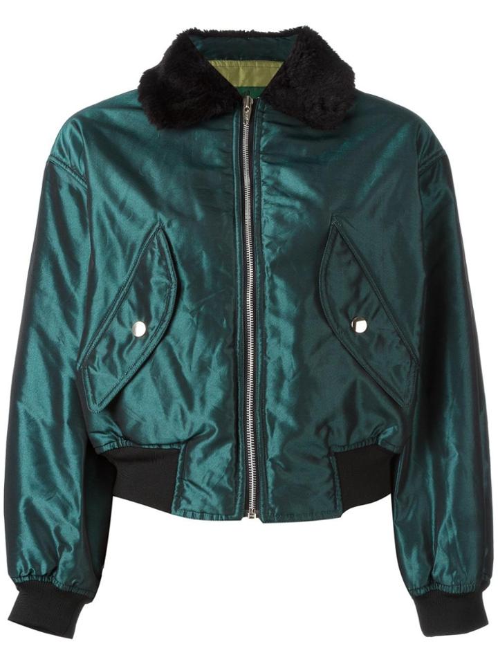 Jean Paul Gaultier Vintage Shiny Bomber Jacket - Green