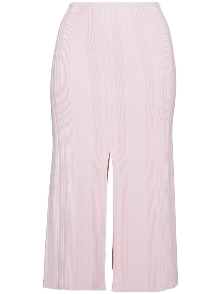 Proenza Schouler Knitted Midi Pencil Skirt - Pink & Purple