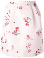 Red Valentino Floral Print Pegged Skirt, Women's, Size: 40, Pink/purple, Polyester