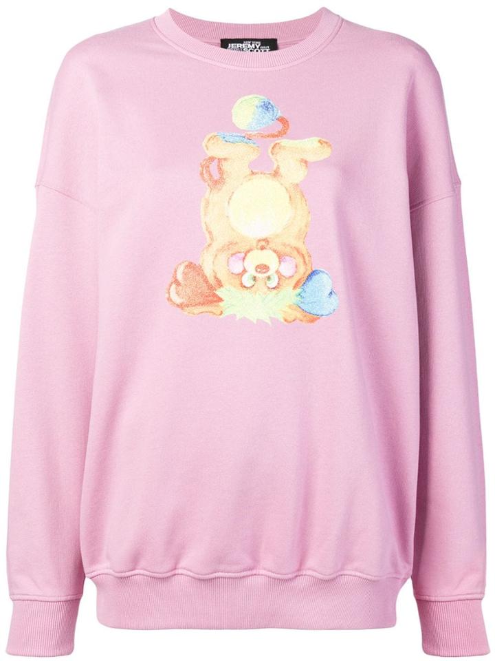 Jeremy Scott Bear Print Sweatshirt - Pink & Purple