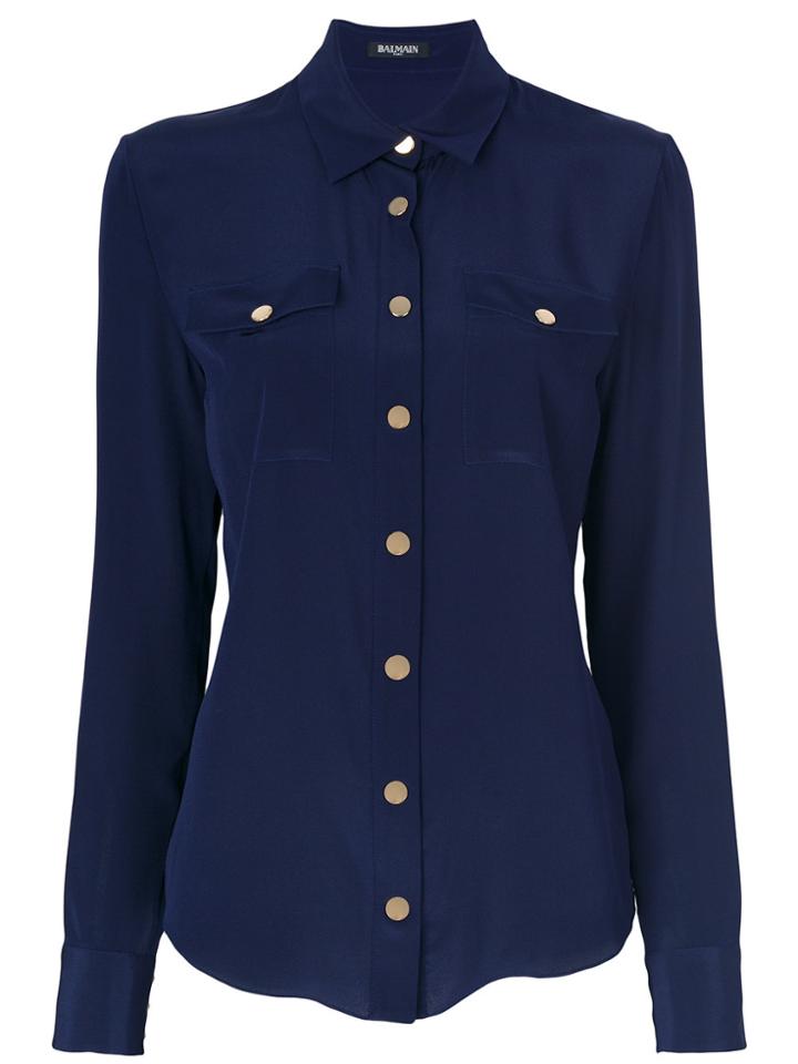 Balmain Classic Fitted Shirt - Blue