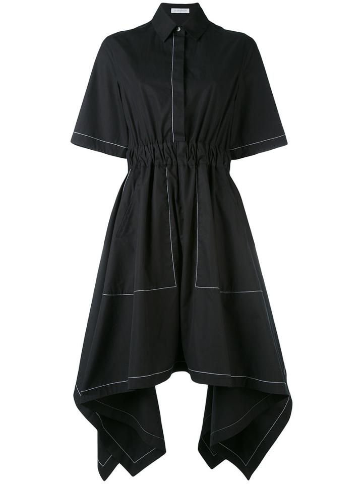 J.w.anderson - Asymmetric Flared Dress - Women - Cotton - 10, Black, Cotton
