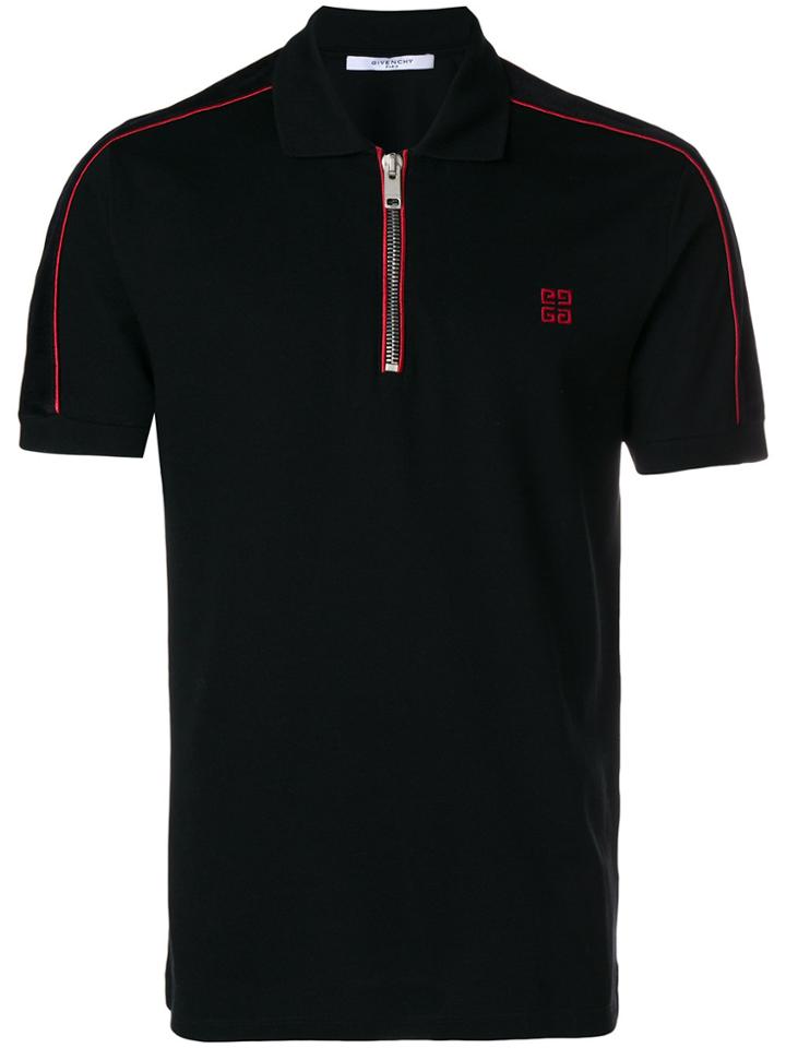 Givenchy Zip-up Polo Shirt - Black