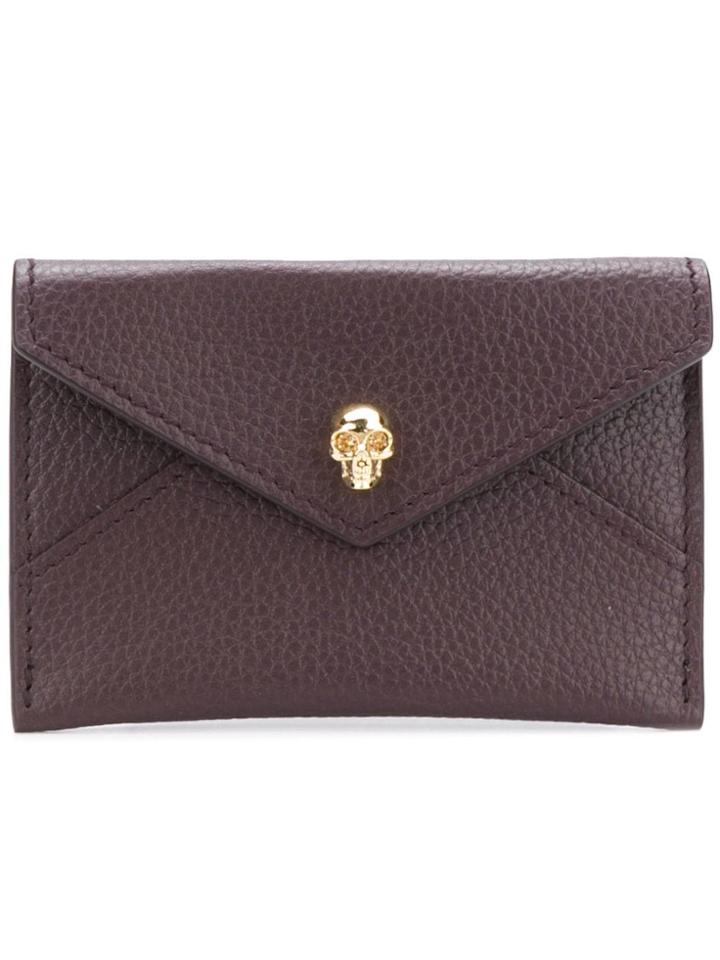 Alexander Mcqueen Skull Envelope Cardholder Wallet - Red