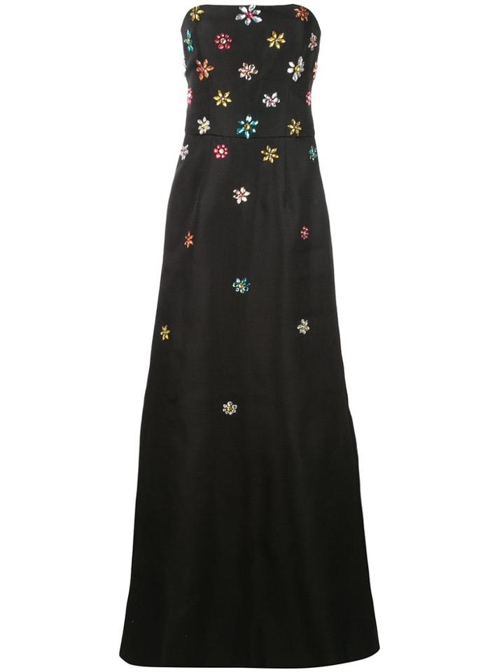 Carolina Herrera Strapless Silk Gown - Black