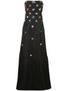 Carolina Herrera Strapless Silk Gown - Black