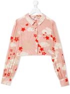 Elisabetta Franchi La Mia Bambina Star Print Cropped Shirt - Pink