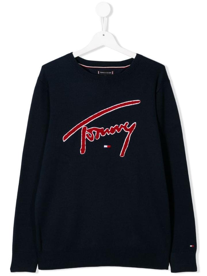 Tommy Hilfiger Junior Teen Signature Logo Sweatshirt - Blue