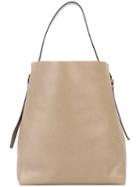 Valextra Buckled Clutch Bag Tote, Women's, Nude/neutrals, Leather