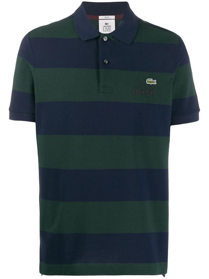 Lacoste Live Embroidered Logo Striped Polo Shirt - Blue