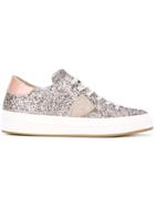 Philippe Model Glitter Lace-up Sneakers - Pink & Purple