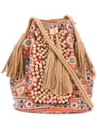 Antik Batik Embroidered Detail Tassel Bucket Bag - Multicolour